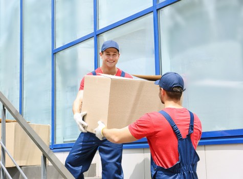 Transport van with furniture secured for safe delivery