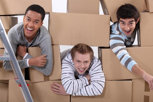 Professional man and van loading furniture in Surrey