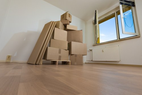 Local moving team planning access in a Surrey street