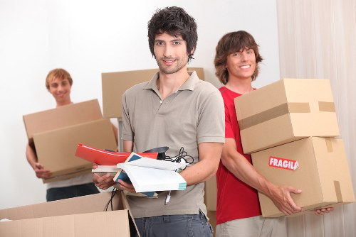 Surrey residential move with boxes and furniture being transported