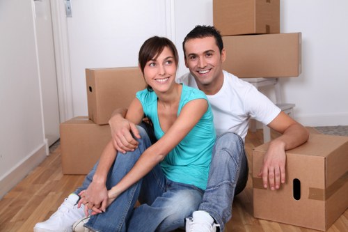 Loading furniture into a Surrey removals van