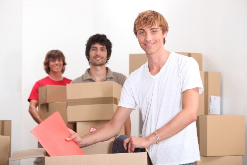 Packing boxes and loading support for a move