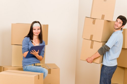 Truck loading furniture and boxes for a Surrey move